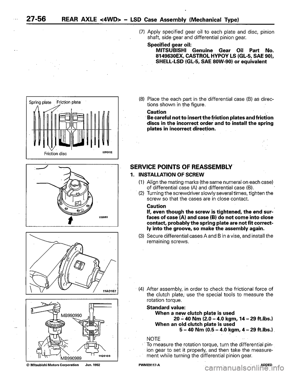 MITSUBISHI COLT 1992 Workshop Manual MITSUBISHI COLT 1992 Workshop Manual