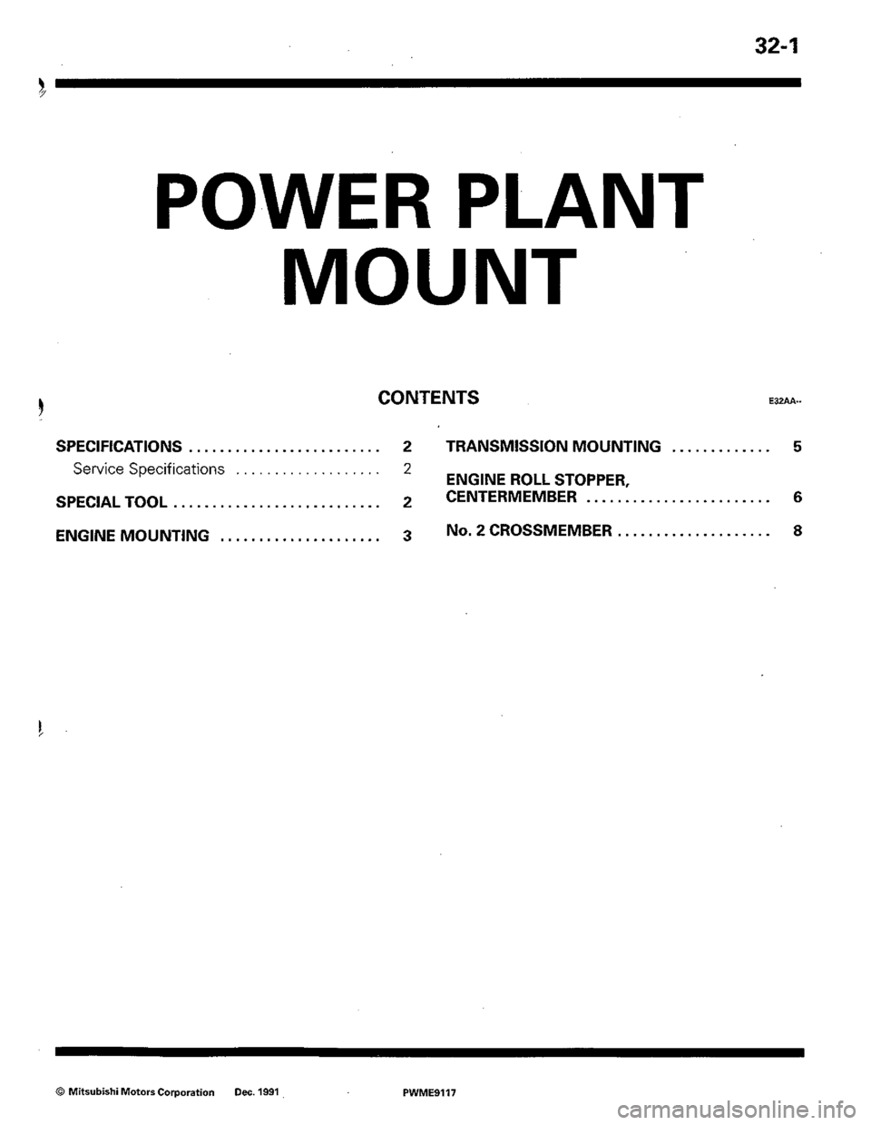 MITSUBISHI COLT 1992 Workshop Manual MITSUBISHI COLT 1992 Workshop Manual