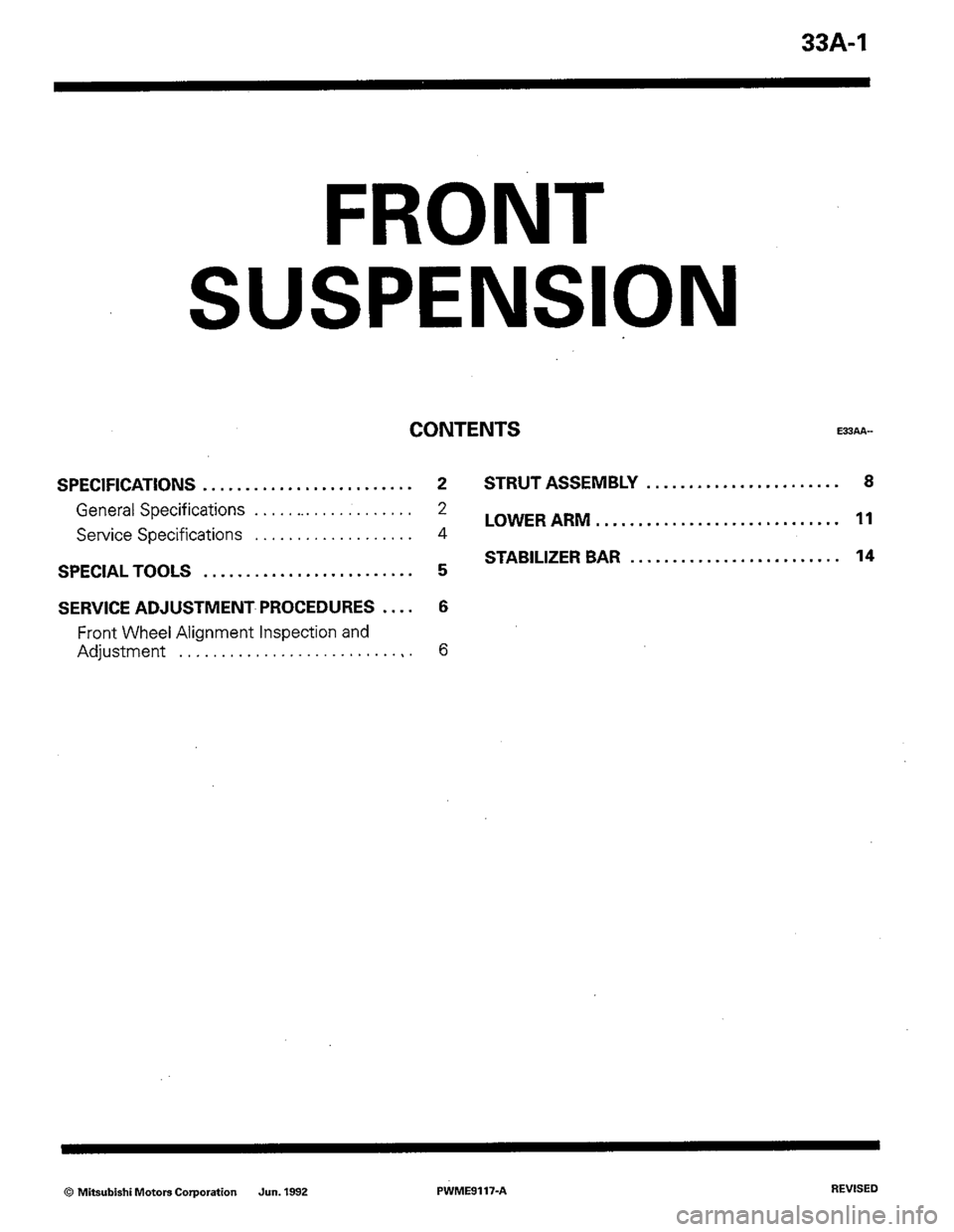 MITSUBISHI COLT 1992 Workshop Manual MITSUBISHI COLT 1992 Workshop Manual