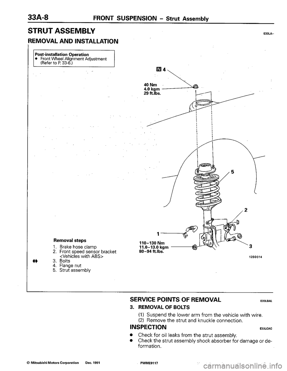 MITSUBISHI COLT 1992 Workshop Manual MITSUBISHI COLT 1992 Workshop Manual