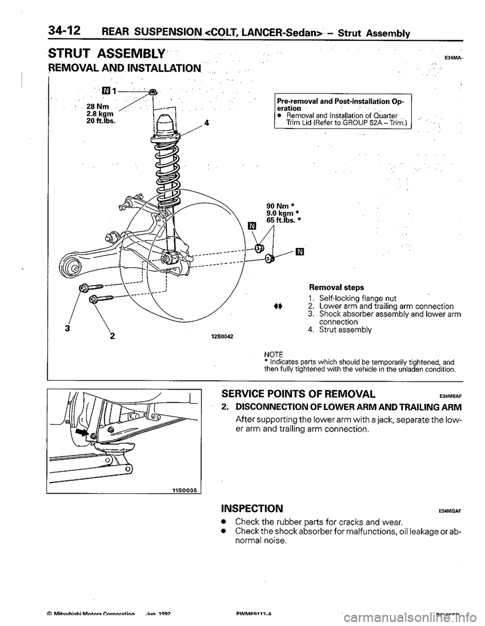 MITSUBISHI COLT 1992 Workshop Manual MITSUBISHI COLT 1992 Workshop Manual