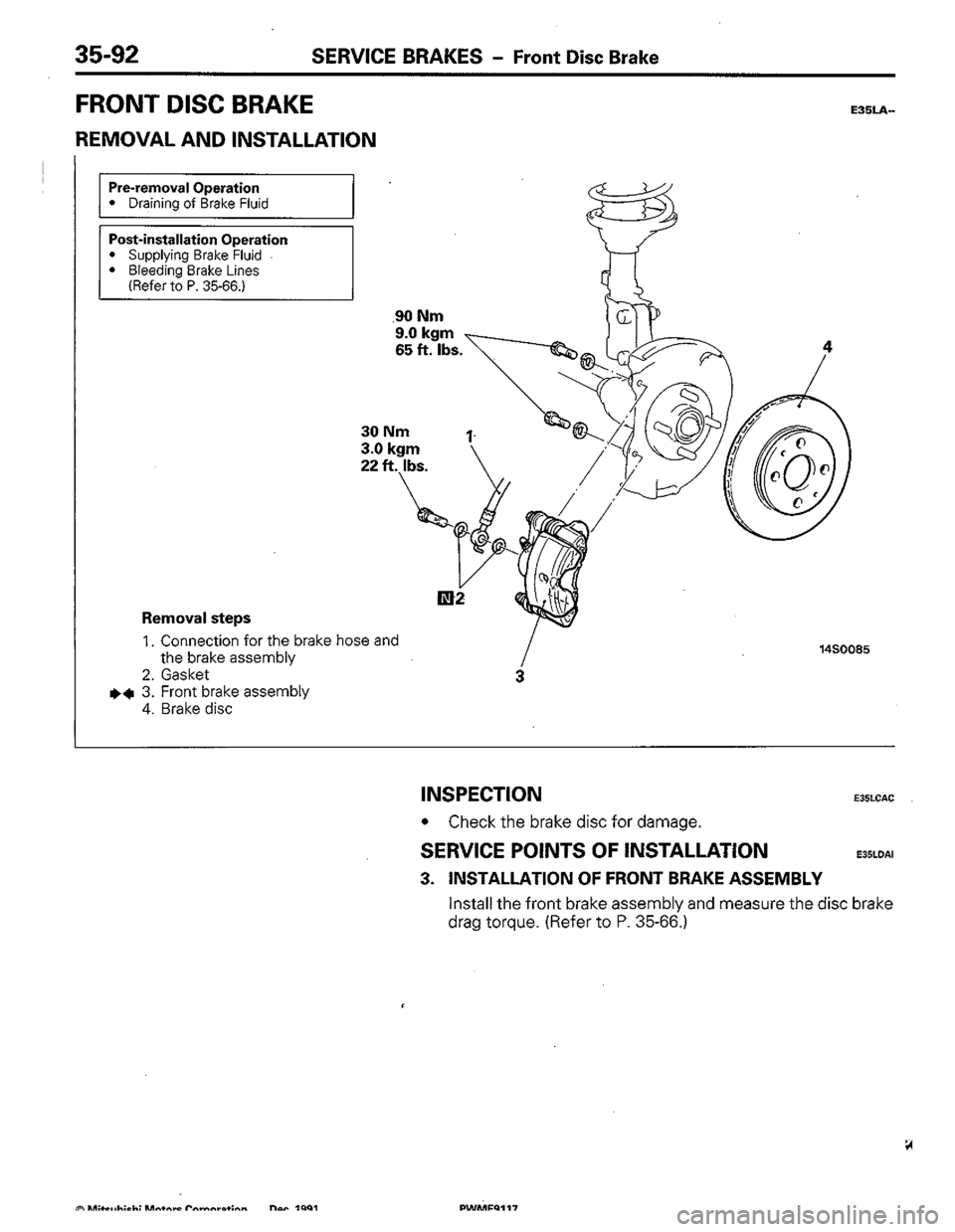MITSUBISHI COLT 1992 Workshop Manual MITSUBISHI COLT 1992 Workshop Manual