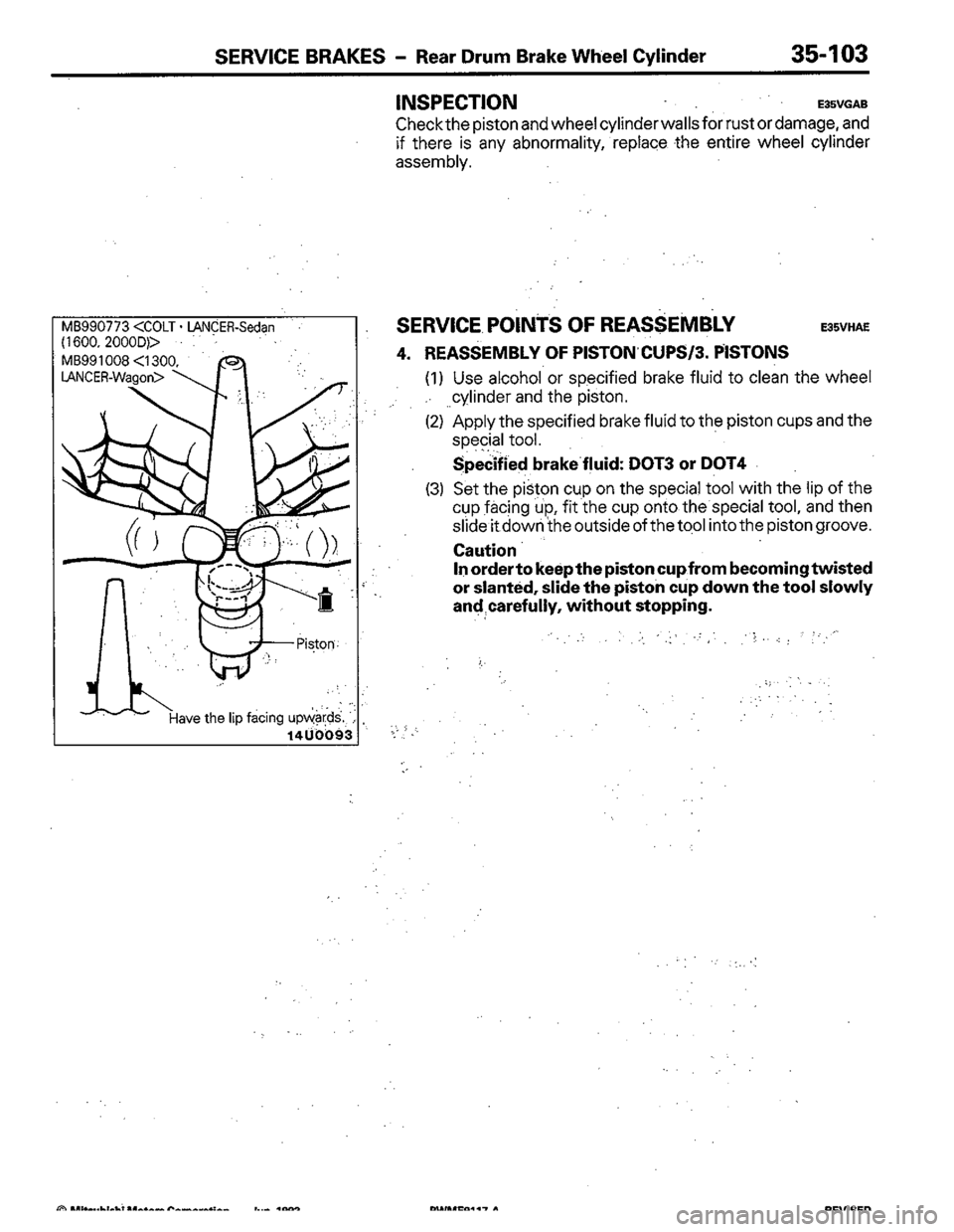 MITSUBISHI COLT 1992 Workshop Manual MITSUBISHI COLT 1992 Workshop Manual