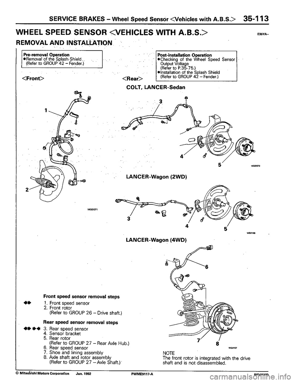 MITSUBISHI COLT 1992 Workshop Manual MITSUBISHI COLT 1992 Workshop Manual