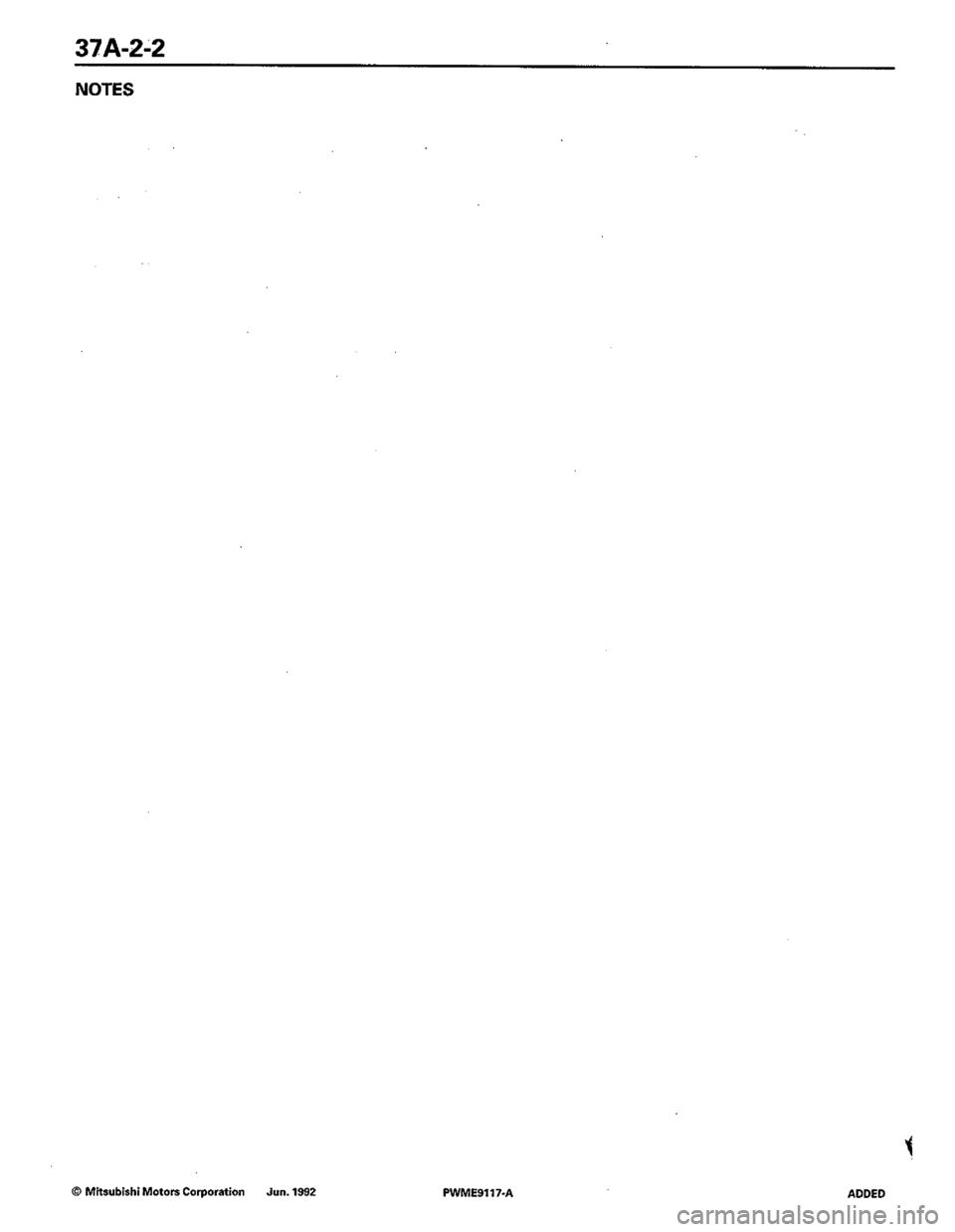 MITSUBISHI COLT 1992  Workshop Manual 
