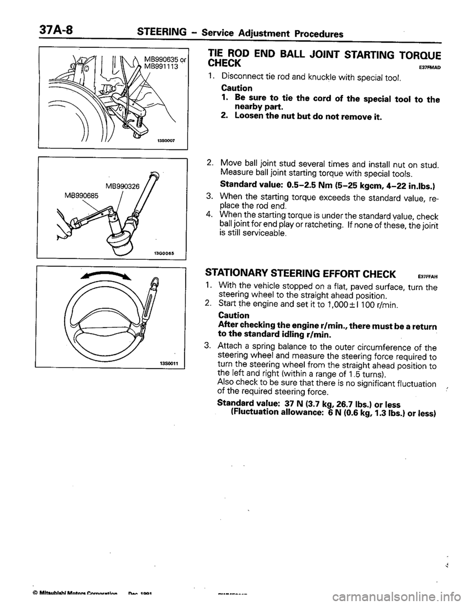 MITSUBISHI COLT 1992  Workshop Manual 