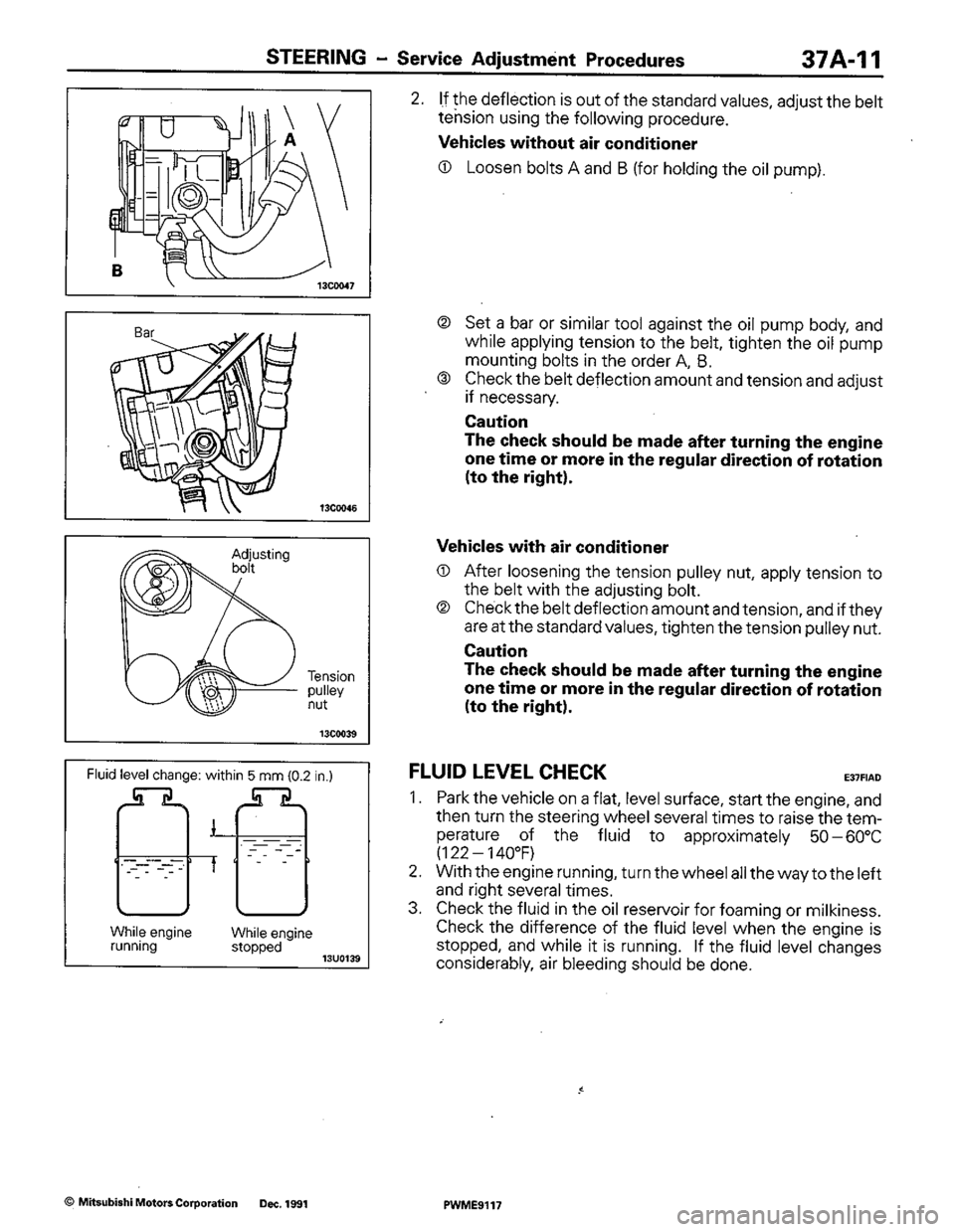 MITSUBISHI COLT 1992  Workshop Manual 