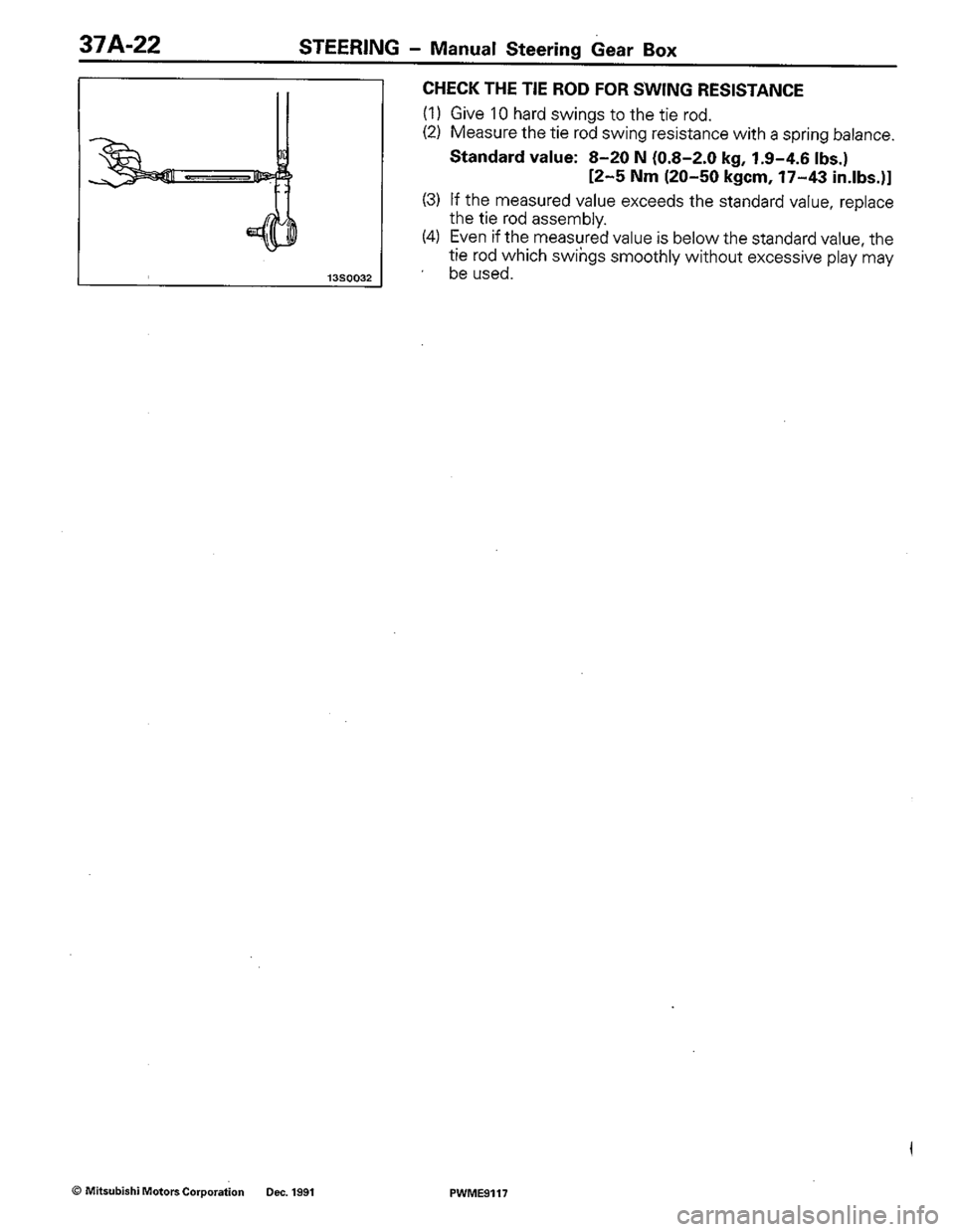 MITSUBISHI COLT 1992 Workshop Manual MITSUBISHI COLT 1992 Workshop Manual