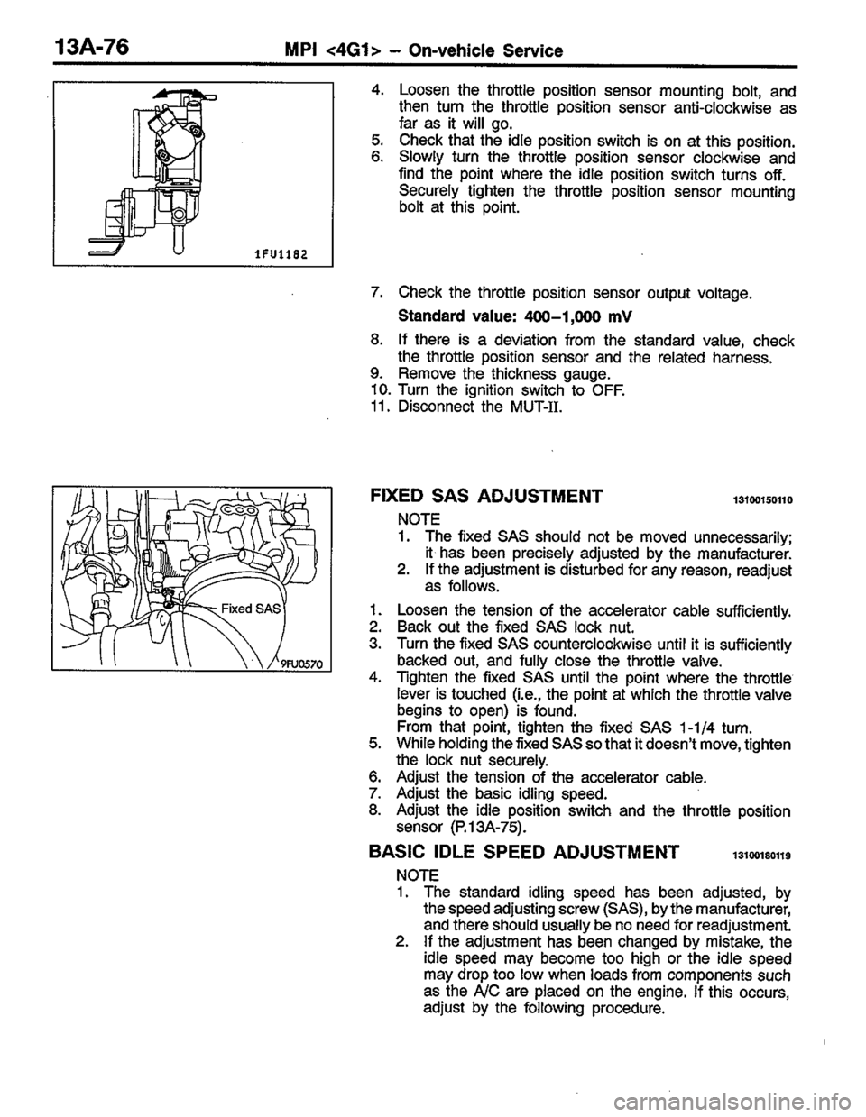 MITSUBISHI COLT 1996 Workshop Manual MITSUBISHI COLT 1996 Workshop Manual