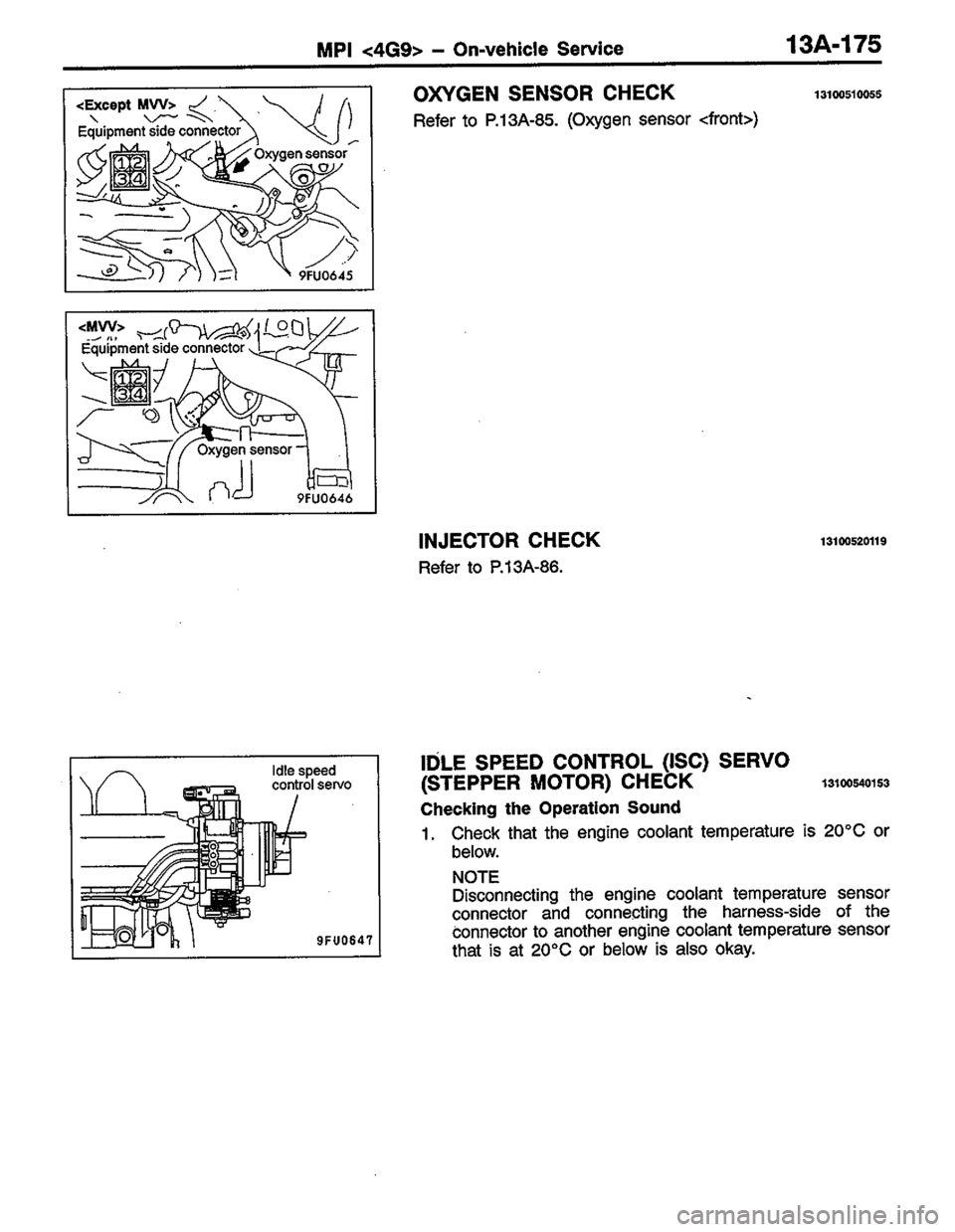 MITSUBISHI COLT 1996  Workshop Manual 