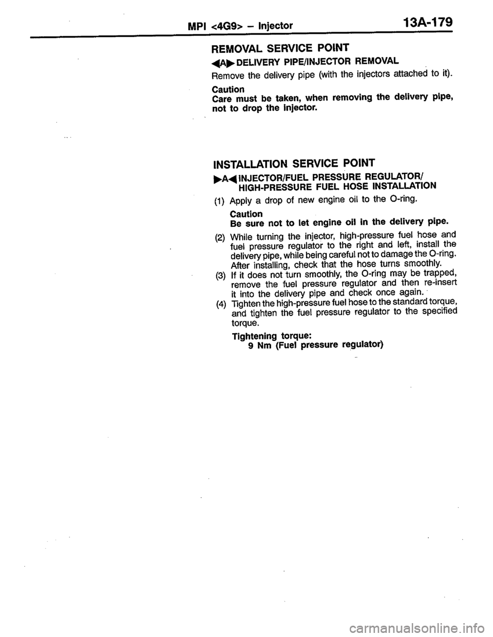MITSUBISHI COLT 1996  Workshop Manual 