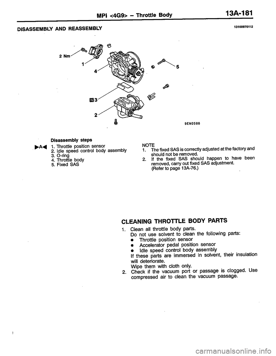 MITSUBISHI COLT 1996  Workshop Manual 