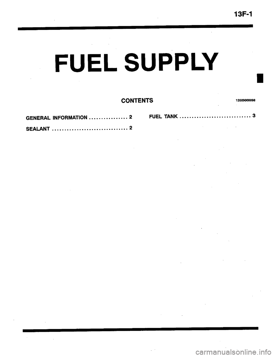 MITSUBISHI COLT 1996  Workshop Manual 