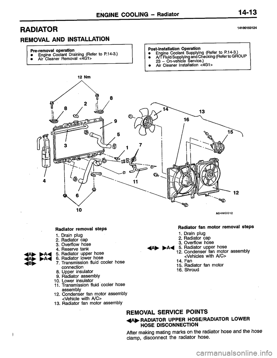 MITSUBISHI COLT 1996 Workshop Manual MITSUBISHI COLT 1996 Workshop Manual