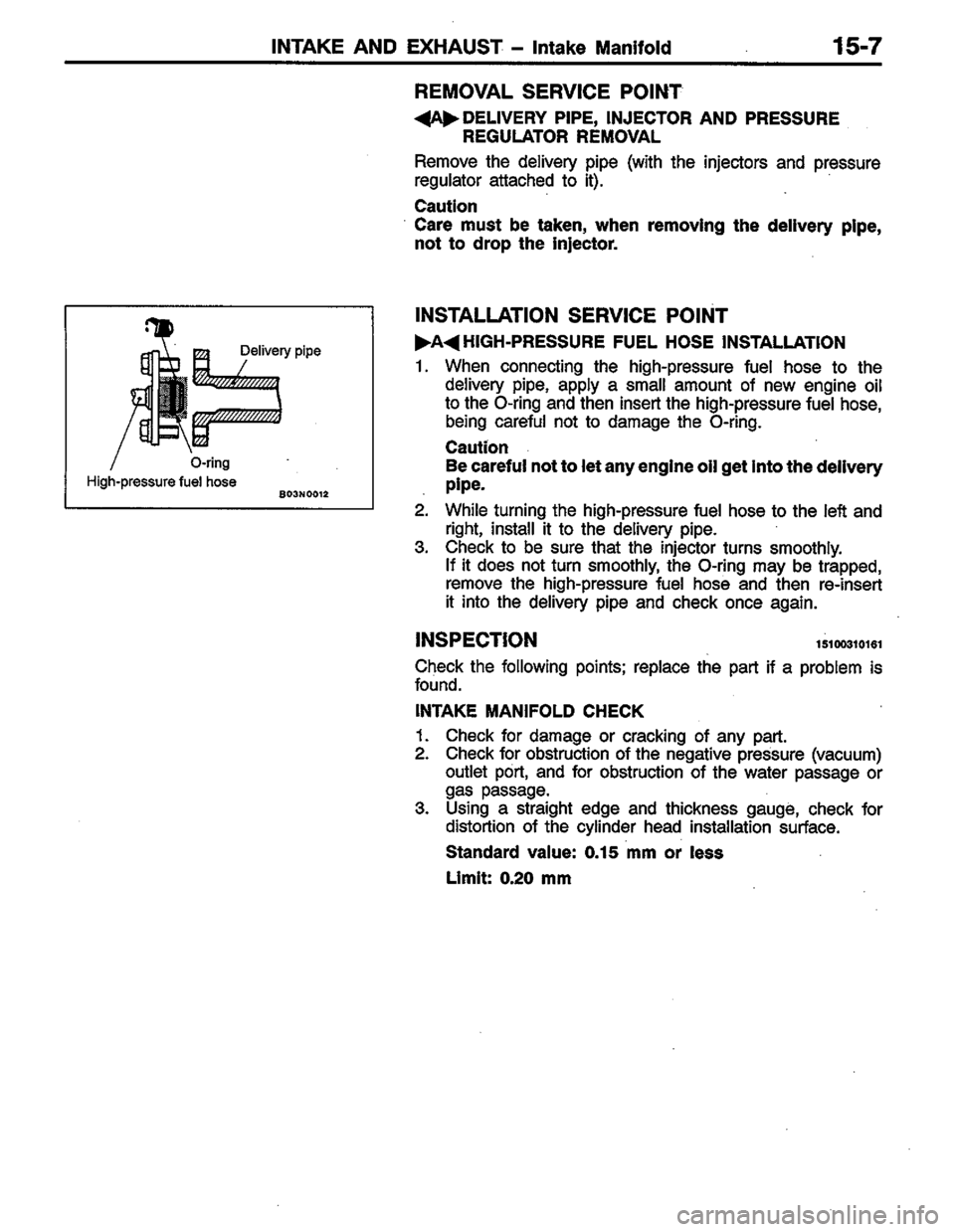 MITSUBISHI COLT 1996 Workshop Manual MITSUBISHI COLT 1996 Workshop Manual