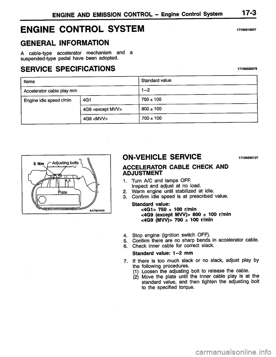 MITSUBISHI COLT 1996 Workshop Manual MITSUBISHI COLT 1996 Workshop Manual