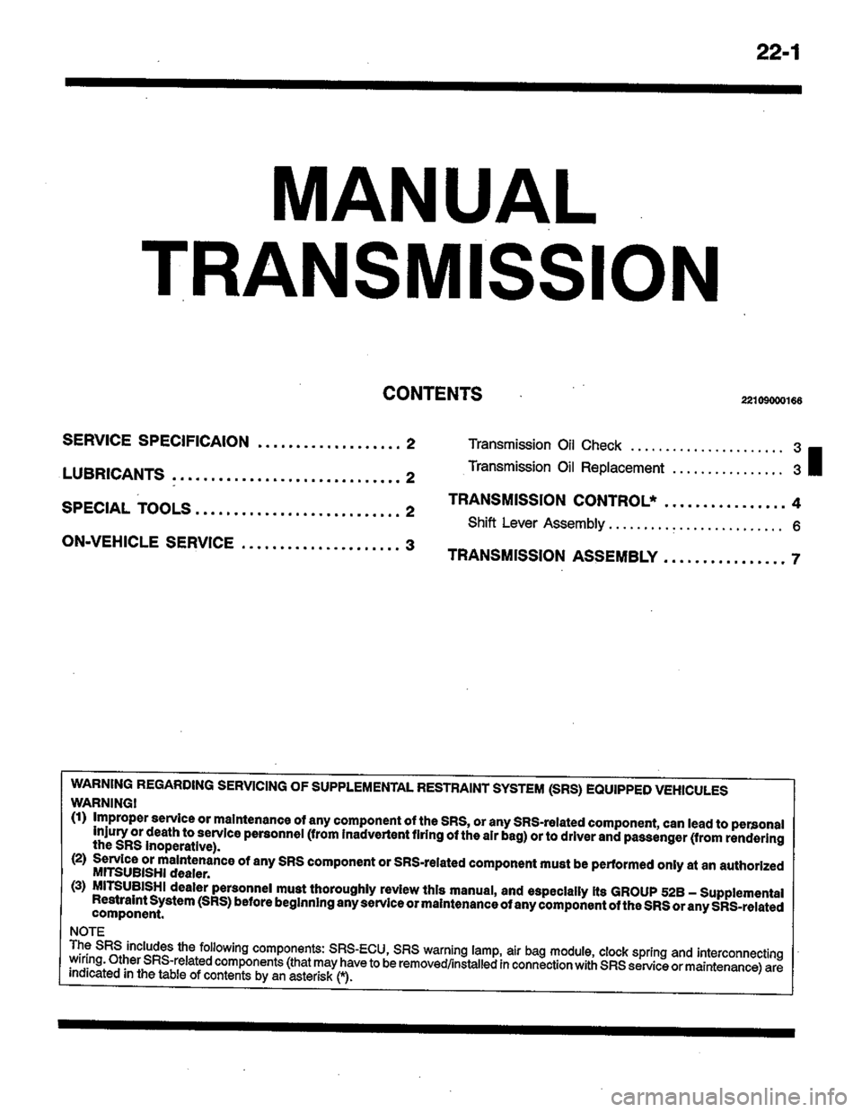 MITSUBISHI COLT 1996 Workshop Manual MITSUBISHI COLT 1996 Workshop Manual