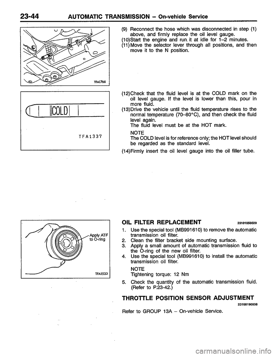 MITSUBISHI COLT 1996 Workshop Manual MITSUBISHI COLT 1996 Workshop Manual