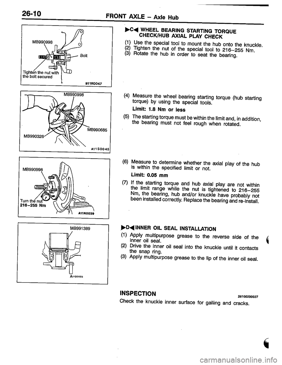 MITSUBISHI COLT 1996 Workshop Manual MITSUBISHI COLT 1996 Workshop Manual