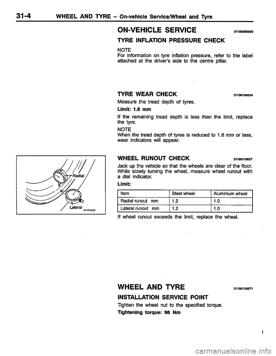 MITSUBISHI COLT 1996 Workshop Manual MITSUBISHI COLT 1996 Workshop Manual