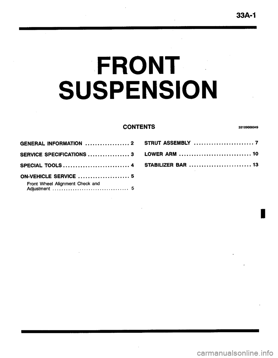 MITSUBISHI COLT 1996  Workshop Manual 