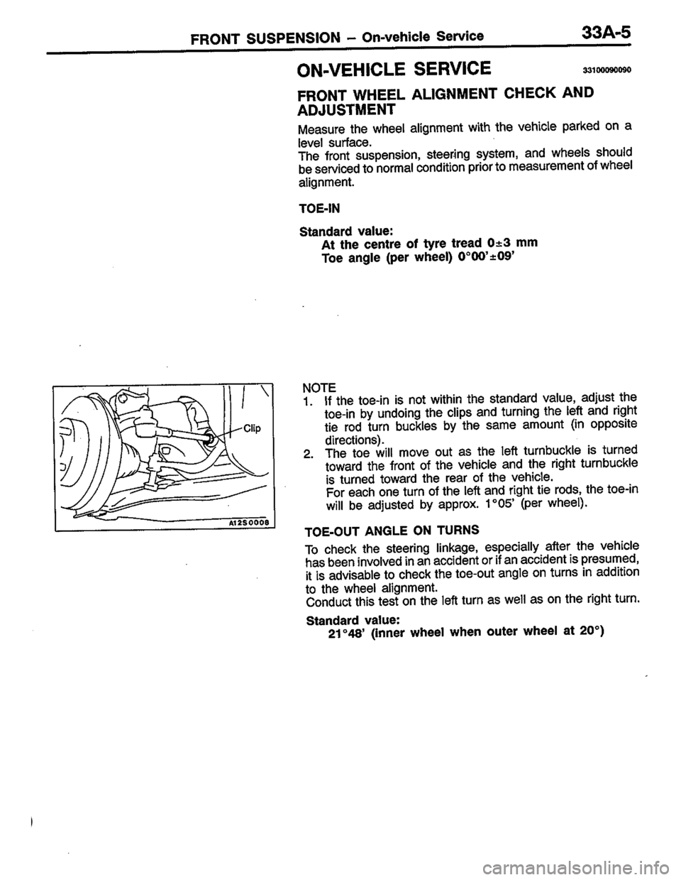 MITSUBISHI COLT 1996  Workshop Manual 