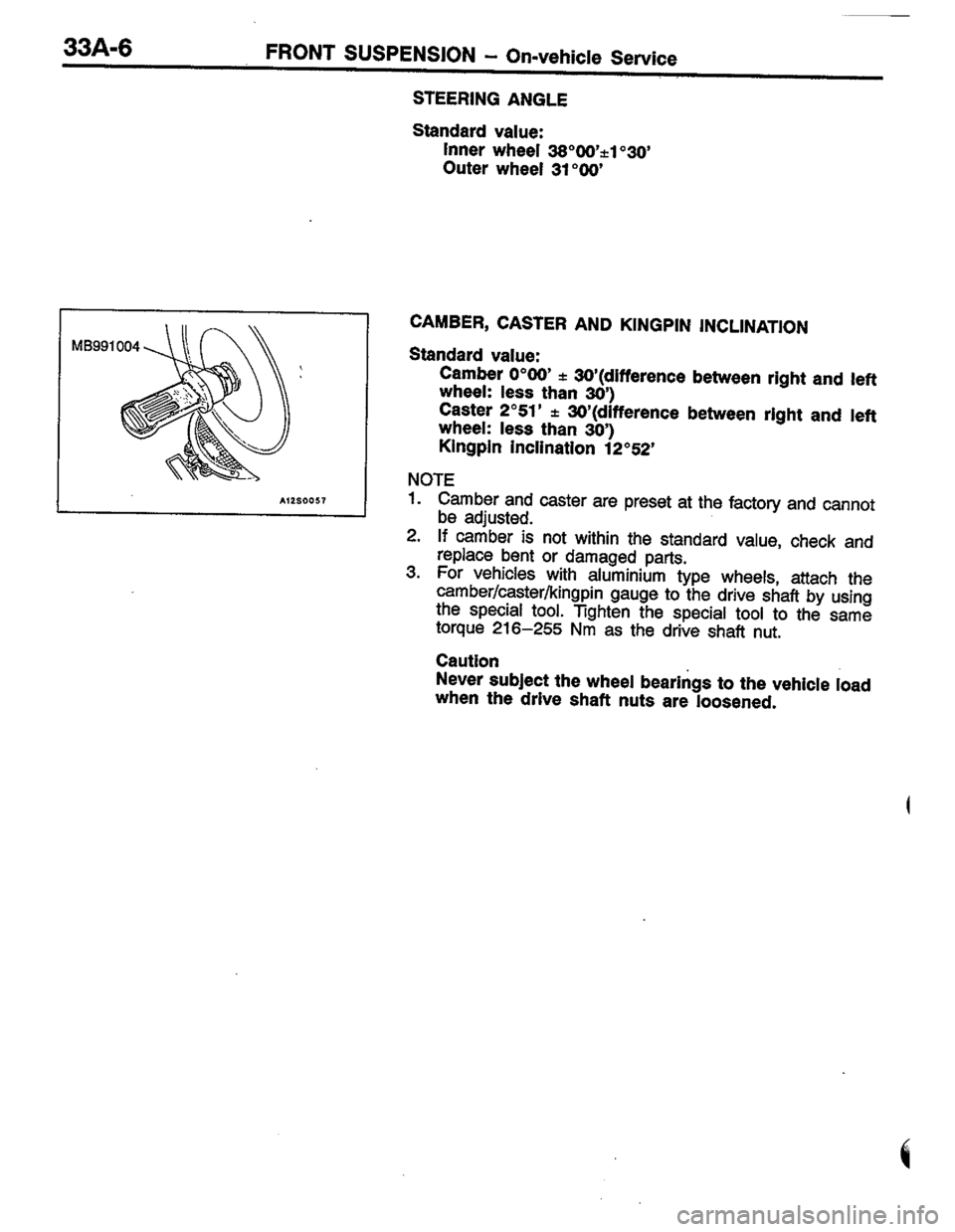MITSUBISHI COLT 1996  Workshop Manual 