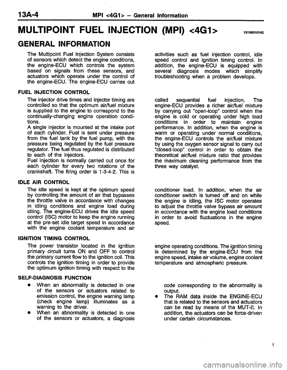MITSUBISHI COLT 1996 Owners Manual MITSUBISHI COLT 1996 Owners Manual