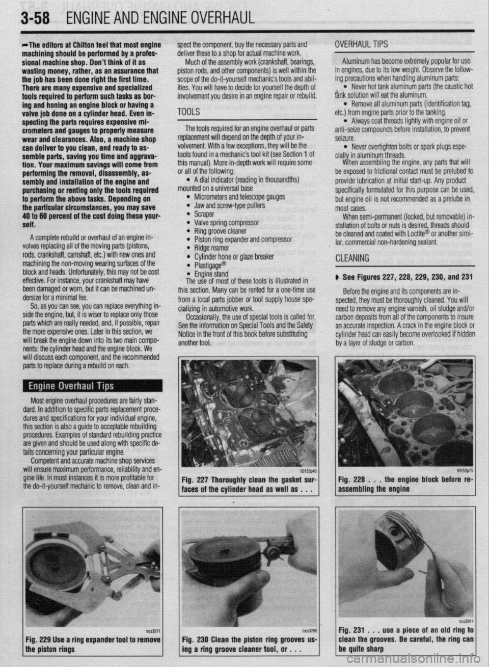 MITSUBISHI DIAMANTE 1900  Repair Manual 3-58 ENGINEANDENGINEOVERHAUL  
*The editors at Chilton feel that most engine 
machining should be performed by a profes- 
sional machine shop. Don’t think of it as 
wasting money, rather, as an ass
