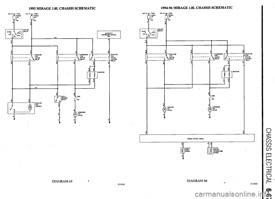 MITSUBISHI DIAMANTE 1900  Repair Manual 1993 MIRAGE 1.8L CHASSIS SCHEMATIC 1994-96 MIRAGE 1.8L CHASSIS SCHEMATIC HOT AT ALL TIMES HOT AT ALL TIMES HOT AT ALL TIMES NOT AT ALL TltlES 
I, 
E 
Fii ?: 
0 f 
------- 
? 
5 EE 
1 
-, 
c 
d 
& a 
R