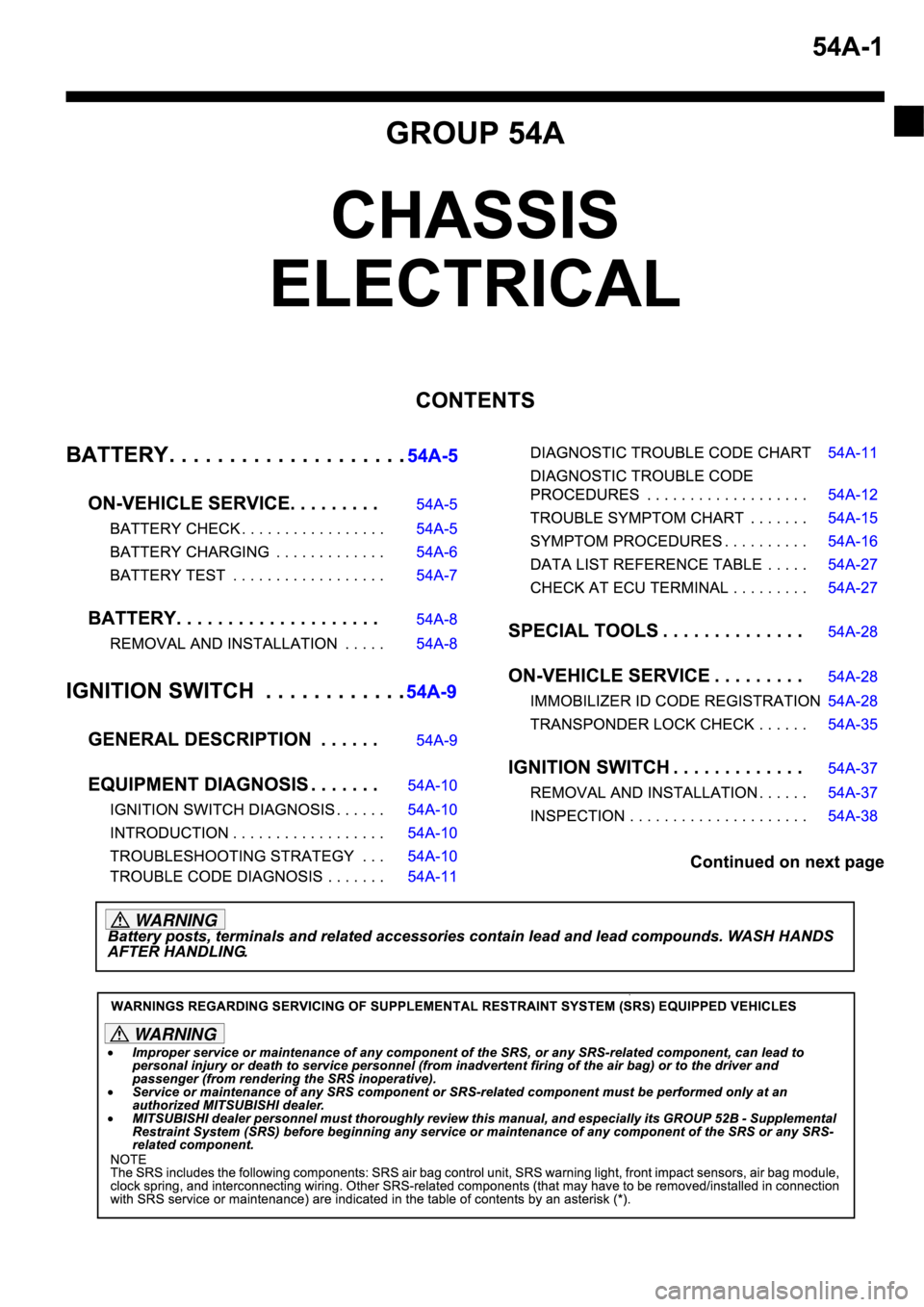 MITSUBISHI ECLIPSE 2003 Service Owners Manual WA R N I N G
WA R N I N G MITSUBISHI ECLIPSE 2003 Service Owners Manual WA R N I N G
WA R N I N G