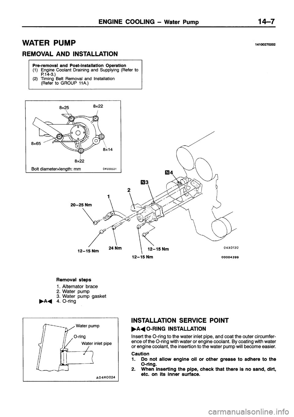 MITSUBISHI ECLIPSE 1996 Workshop Manual MITSUBISHI ECLIPSE 1996 Workshop Manual
