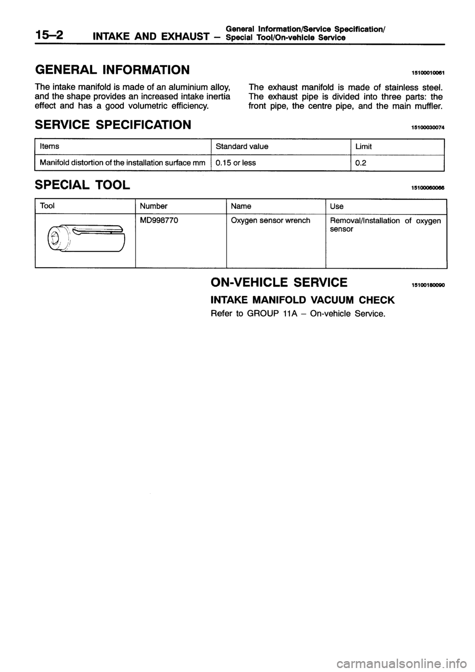 MITSUBISHI ECLIPSE 1996 Workshop Manual MITSUBISHI ECLIPSE 1996 Workshop Manual