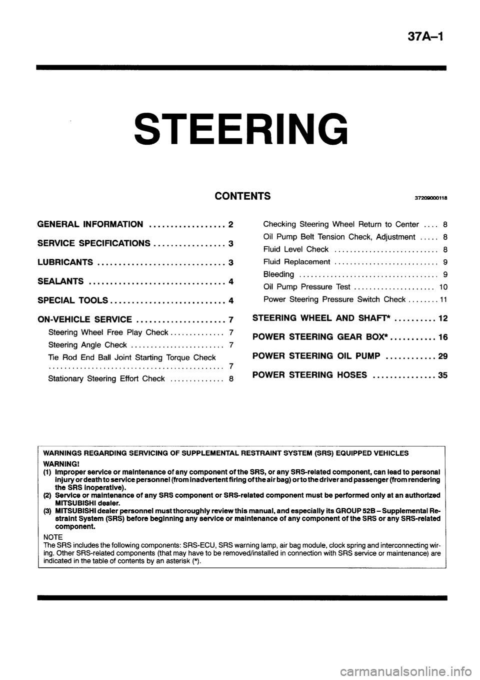 MITSUBISHI ECLIPSE 1996 Workshop Manual MITSUBISHI ECLIPSE 1996 Workshop Manual