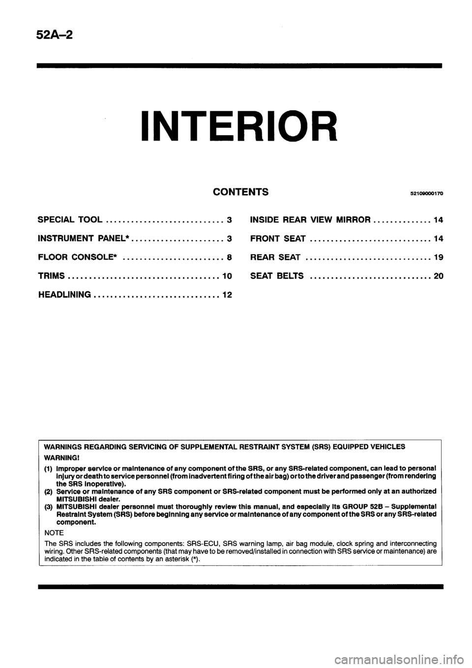 MITSUBISHI ECLIPSE 1996  Workshop Manual 