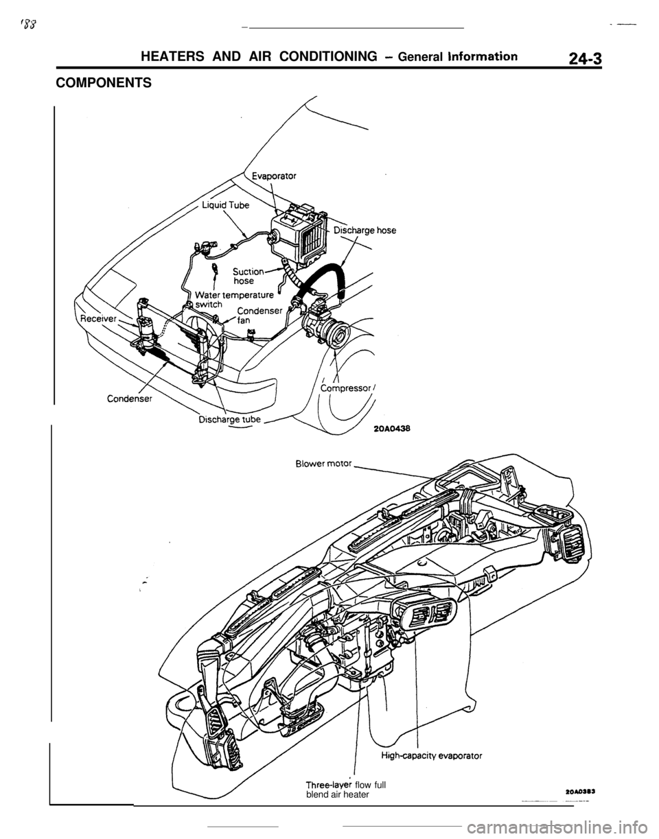 MITSUBISHI ECLIPSE 1990 Service Manual _-‘5sY-HEATERS AND AIR CONDITIONING
- General Information
COMPONENTS24-3Three-Iaye; flow full
blend air heater MITSUBISHI ECLIPSE 1990 Service Manual _-‘5sY-HEATERS AND AIR CONDITIONING
- General Information
COMPONENTS24-3Three-Iaye; flow full
blend air heater