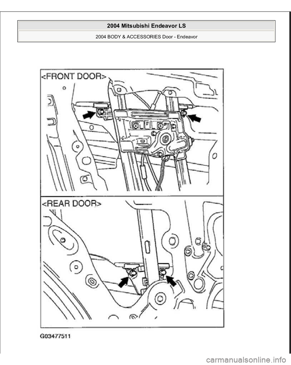 MITSUBISHI ENDEAVOR 2004  Service Repair Manual  
2004 Mitsubishi Endeavor LS 
2004 BODY & ACCESSORIES Door - Endeavor
   
