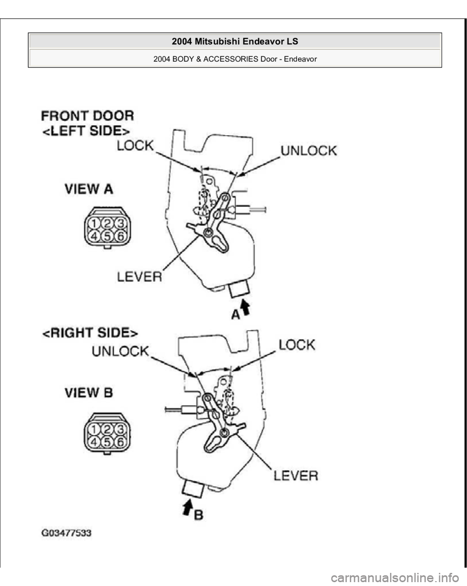 MITSUBISHI ENDEAVOR 2004  Service Repair Manual  
2004 Mitsubishi Endeavor LS 
2004 BODY & ACCESSORIES Door - Endeavor
   