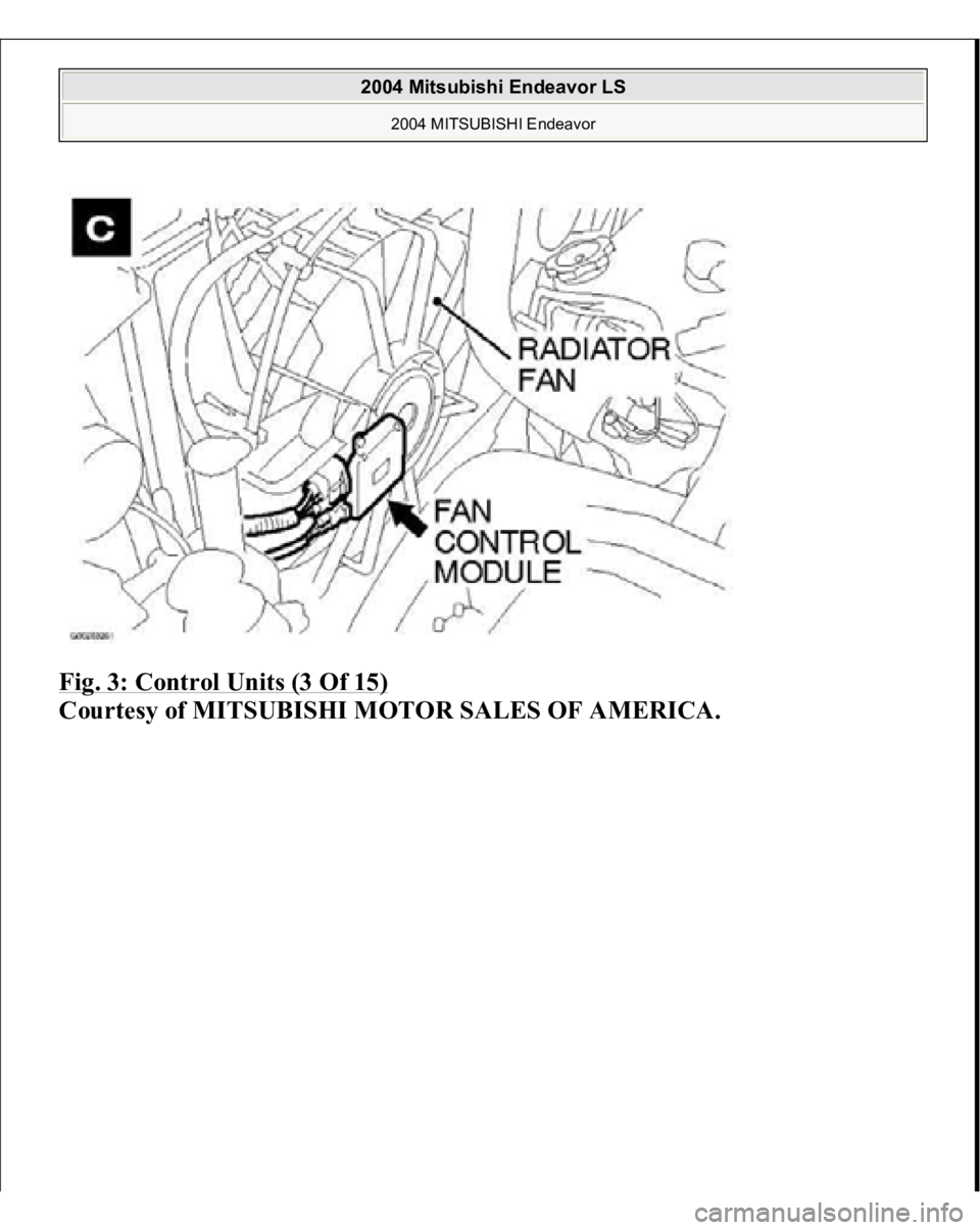 MITSUBISHI ENDEAVOR 2004  Service Repair Manual Fig. 3: Control Units (3 Of 15)
 
Courtesy of MITSUBISHI MOTOR SALES OF AMERICA.
 
2004 Mitsubishi Endeavor LS 
2004 MITSUBISHI Endeavor
   