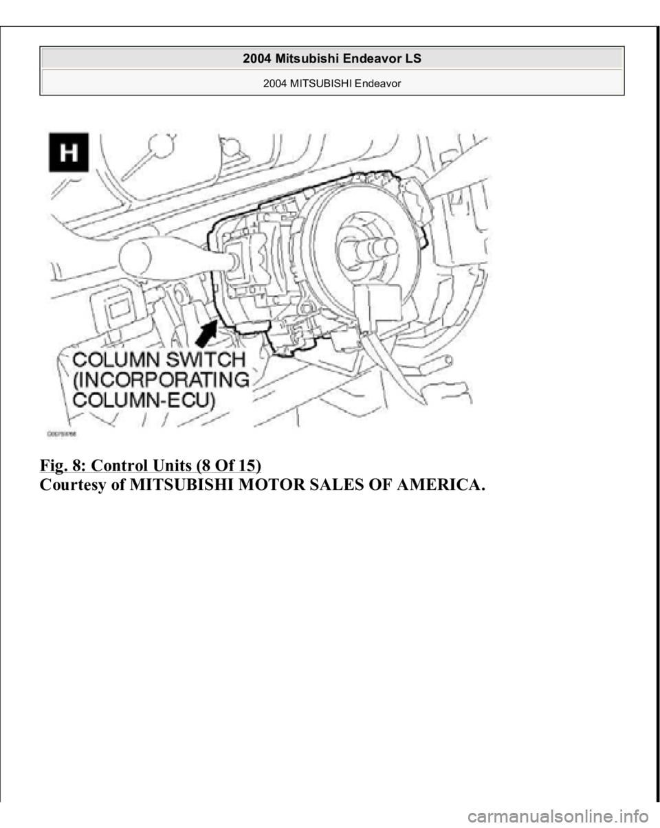 MITSUBISHI ENDEAVOR 2004  Service Repair Manual Fig. 8: Control Units (8 Of 15)
 
Courtesy of MITSUBISHI MOTOR SALES OF AMERICA.
 
2004 Mitsubishi Endeavor LS 
2004 MITSUBISHI Endeavor
   