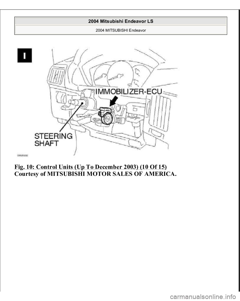 MITSUBISHI ENDEAVOR 2004  Service Repair Manual Fig. 10: Control Units (Up To December 2003) (10 Of 15)
 
Courtesy of MITSUBISHI MOTOR SALES OF AMERICA.
 
2004 Mitsubishi Endeavor LS 
2004 MITSUBISHI Endeavor
   