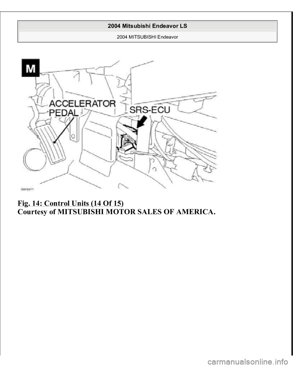 MITSUBISHI ENDEAVOR 2004  Service Repair Manual Fig. 14: Control Units (14 Of 15)
 
Courtesy of MITSUBISHI MOTOR SALES OF AMERICA.
 
2004 Mitsubishi Endeavor LS 
2004 MITSUBISHI Endeavor
   