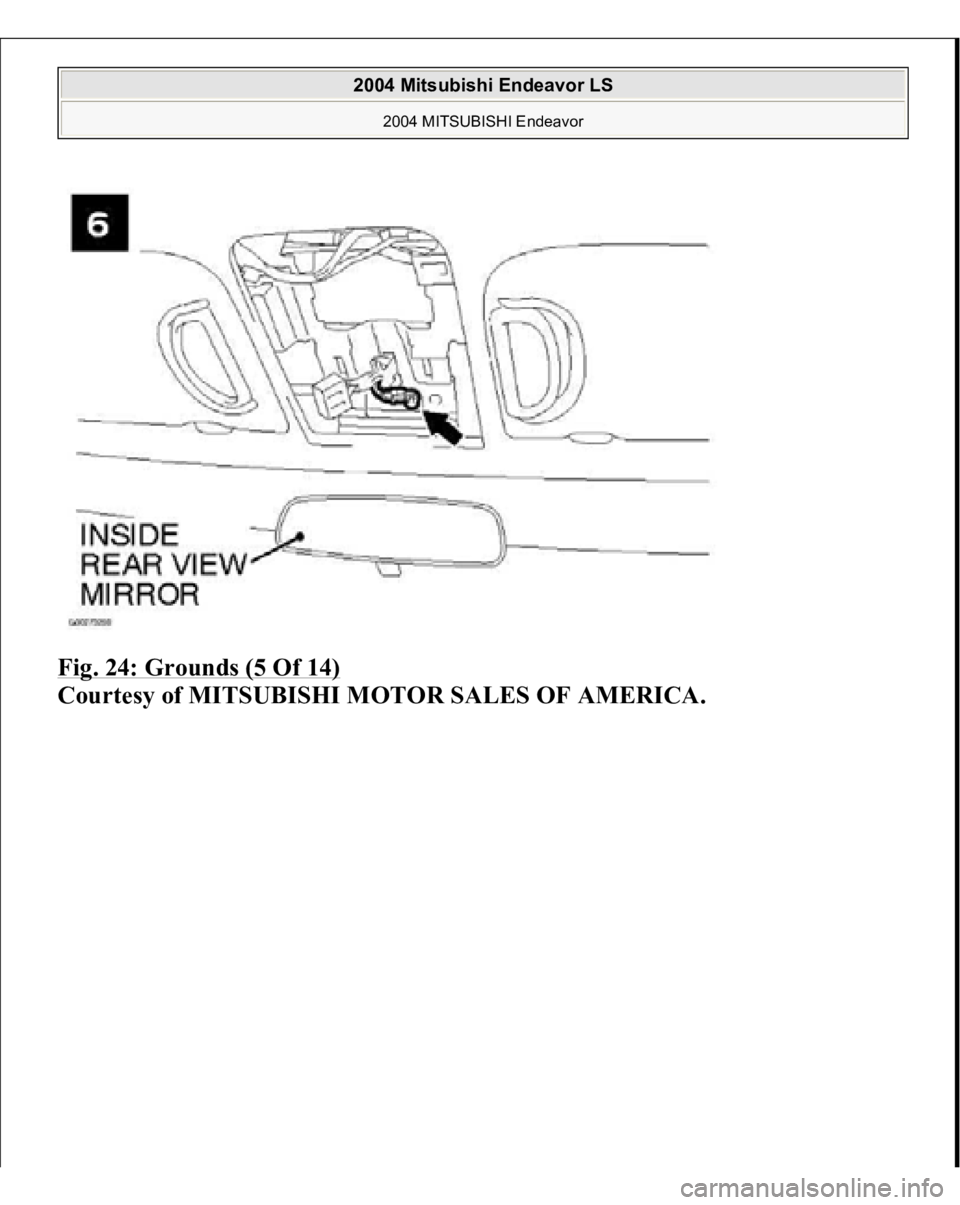 MITSUBISHI ENDEAVOR 2004  Service Repair Manual Fig. 24: Grounds (5 Of 14)
 
Courtesy of MITSUBISHI MOTOR SALES OF AMERICA.
 
2004 Mitsubishi Endeavor LS 
2004 MITSUBISHI Endeavor
   