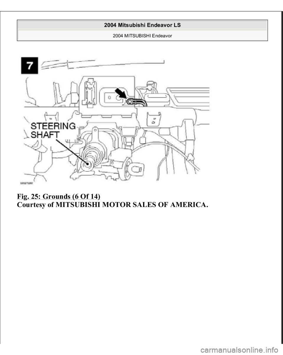 MITSUBISHI ENDEAVOR 2004  Service Repair Manual Fig. 25: Grounds (6 Of 14)
 
Courtesy of MITSUBISHI MOTOR SALES OF AMERICA.
 
2004 Mitsubishi Endeavor LS 
2004 MITSUBISHI Endeavor
   