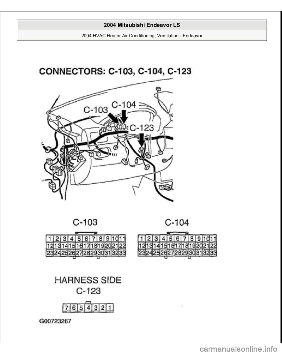MITSUBISHI ENDEAVOR 2004  Service Repair Manual  
2004 Mitsubishi Endeavor LS 
2004 HVAC Heater Air Conditioning, Ventilation - Endeavor
   