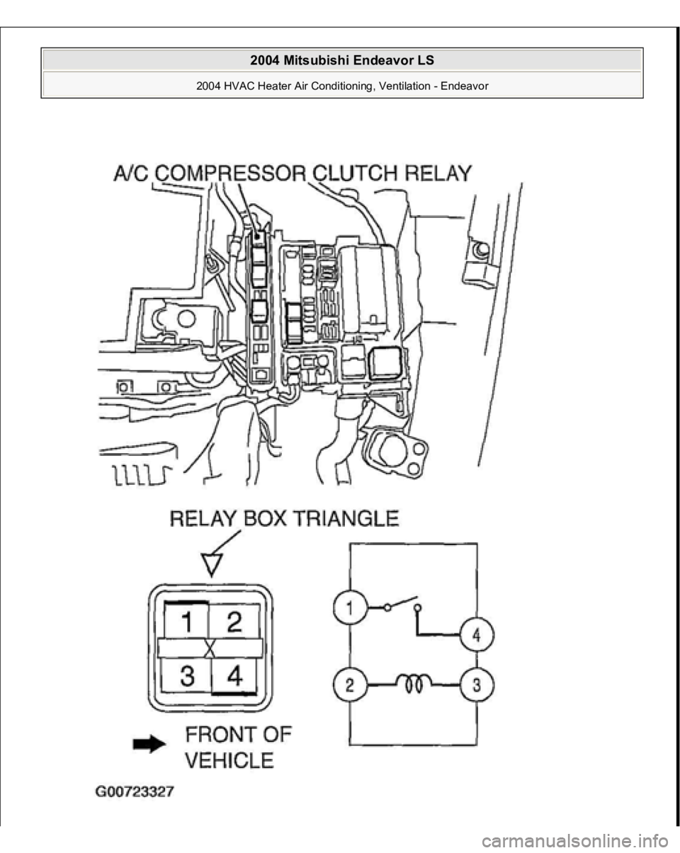 MITSUBISHI ENDEAVOR 2004  Service Repair Manual  
2004 Mitsubishi Endeavor LS 
2004 HVAC Heater Air Conditioning, Ventilation - Endeavor
   