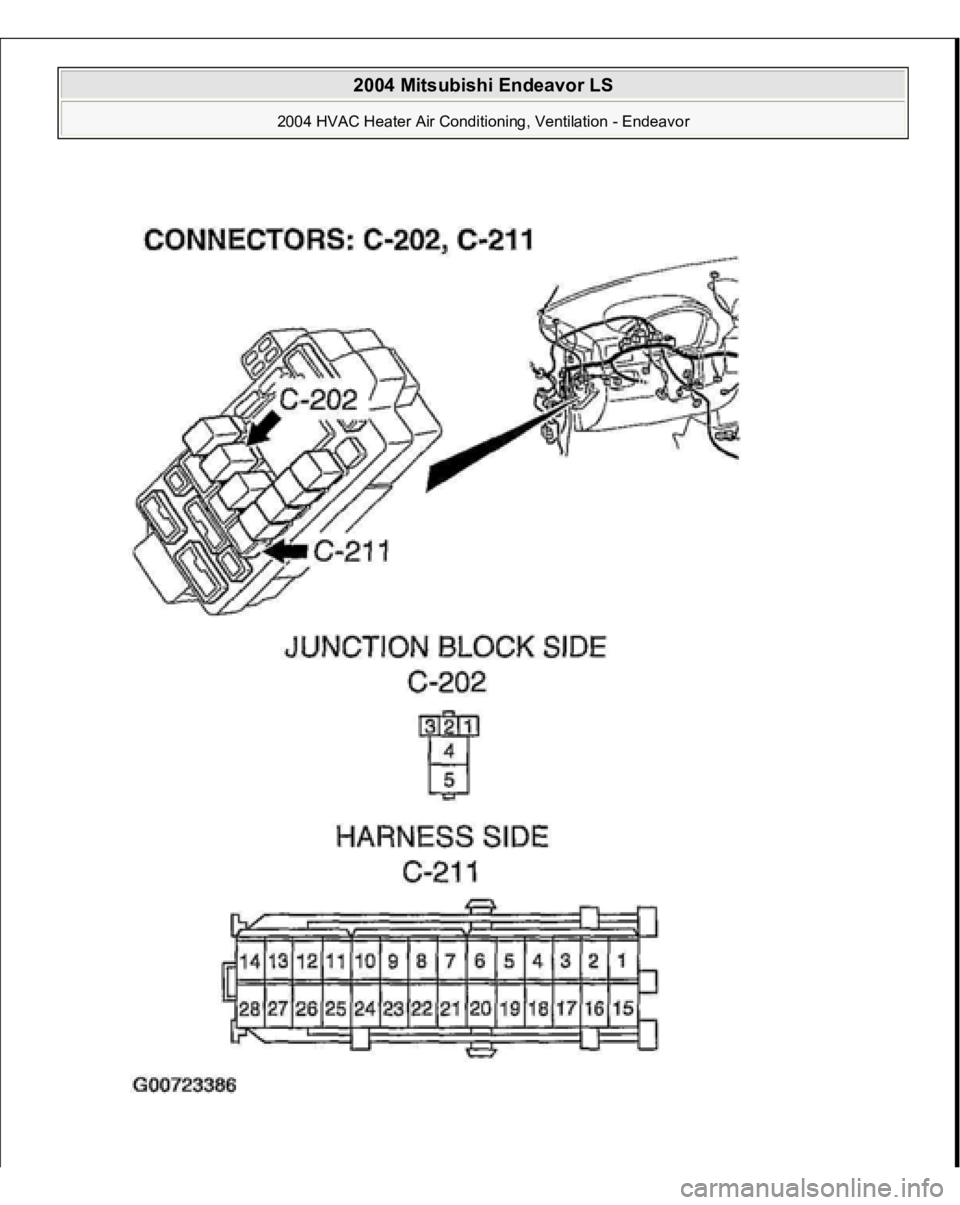 MITSUBISHI ENDEAVOR 2004  Service Repair Manual  
2004 Mitsubishi Endeavor LS 
2004 HVAC Heater Air Conditioning, Ventilation - Endeavor
   