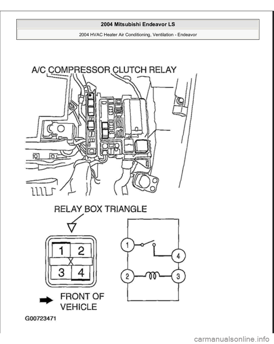 MITSUBISHI ENDEAVOR 2004  Service Repair Manual  
2004 Mitsubishi Endeavor LS 
2004 HVAC Heater Air Conditioning, Ventilation - Endeavor
   