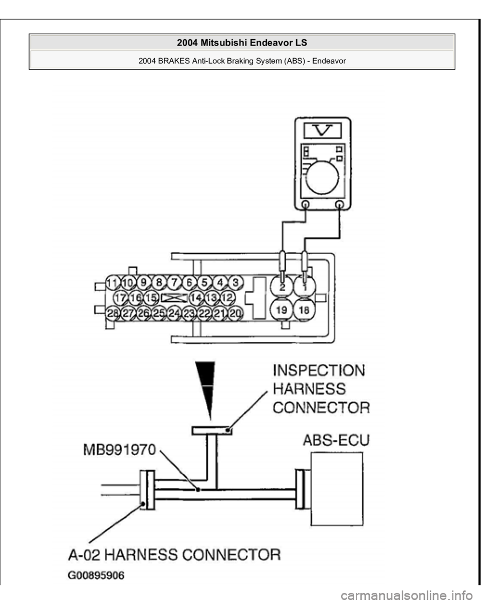 MITSUBISHI ENDEAVOR 2004  Service Repair Manual  
2004 Mitsubishi Endeavor LS 
2004 BRAKES Anti-Lock Braking System (ABS) - Endeavor
   