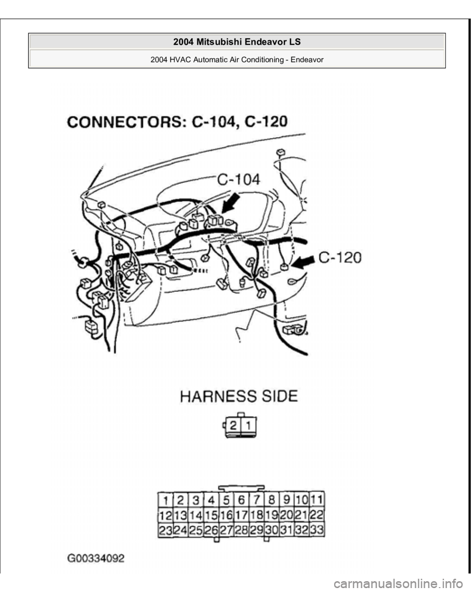 MITSUBISHI ENDEAVOR 2004  Service Repair Manual  
2004 Mitsubishi Endeavor LS 
2004 HVAC Automatic Air Conditioning - Endeavor
   